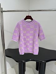 Bagsaaa Gucci GG knit wool top light purple - 1