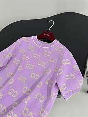 Bagsaaa Gucci GG knit wool top light purple - 4
