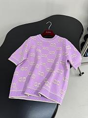 Bagsaaa Gucci GG knit wool top light purple - 2