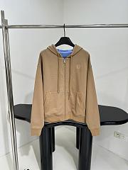 Bagsaaa Loewe zip-up hoodie in a beige and blue color scheme - 1