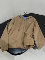 Bagsaaa Loewe zip-up hoodie in a beige and blue color scheme - 2