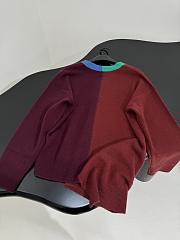 Bagsaaa Loewe Anagram Asymmetric Wool-Blend Sweater in burgundy - 4