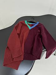 Bagsaaa Loewe Anagram Asymmetric Wool-Blend Sweater in burgundy - 3