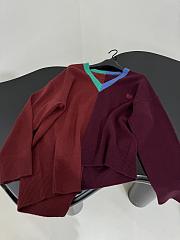 Bagsaaa Loewe Anagram Asymmetric Wool-Blend Sweater in burgundy - 2