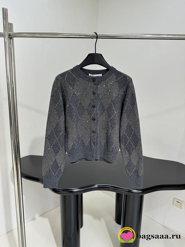 Bagsaaa Alexander Wang crystal hotfix cardigan - 1