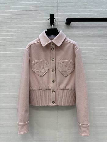 Bagsaaa Chanel jacket with heart-shaped pockets pink