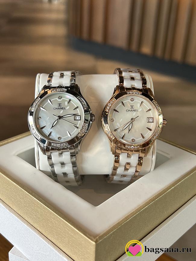 Bagsaaa Chanel watch white ceramic - 1