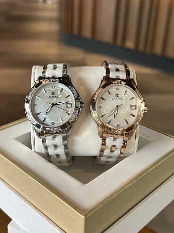 Bagsaaa Chanel watch white ceramic