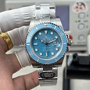 Bagsaaa Rolex Submariner Date watch with a light blue dial and bezel - 40mm - 1