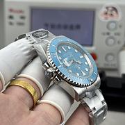 Bagsaaa Rolex Submariner Date watch with a light blue dial and bezel - 40mm - 3