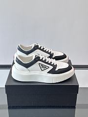 Bagsaaa Prada Downtown leather sneakers in a white and black colorway - 1