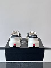 Bagsaaa Prada Downtown leather sneakers in a white and black colorway - 4