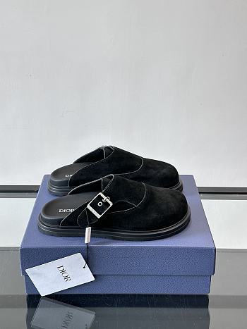 Bagsaaa Dior black mules with silver buckle