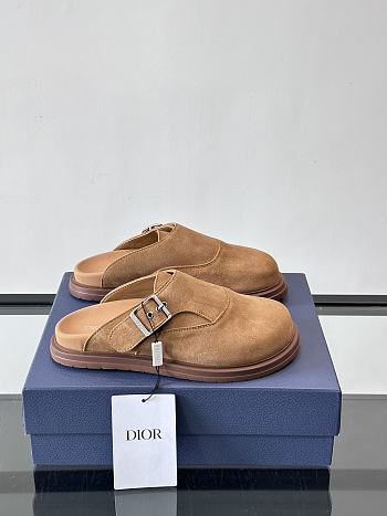 Bagsaaa Dior beige mules with silver buckle