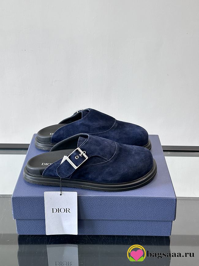 Bagsaaa Dior blue mules with silver buckle - 1