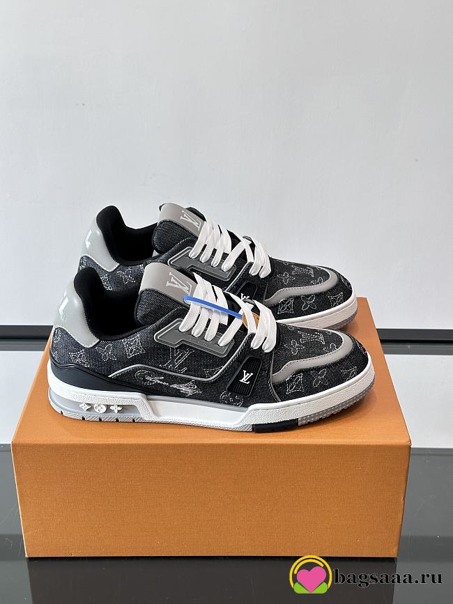Bagsaaa LV Trainer Sneaker Black Denim - 1