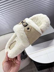 Bagsaaa Balenciaga Furry Slide Sandals with beige - 4