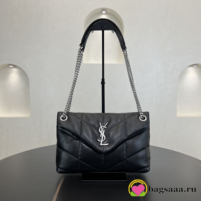 Bagsaaa YSL Puffer Small in Nappa leather 577476 black & silver - 29cm - 1
