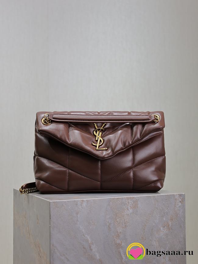 Bagsaaa YSL Puffer Small in Nappa leather 577476 dark brown - 29cm - 1