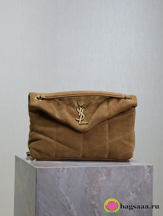 Bagsaaa YSL Puffer Small in Nappa leather 577476 brown suede - 29cm - 1