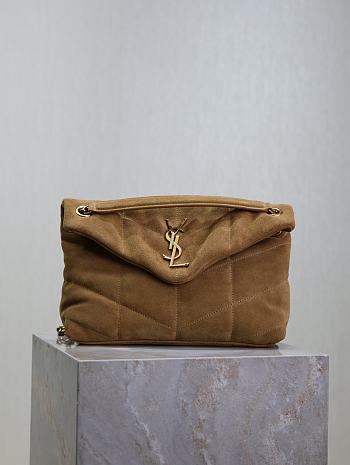 Bagsaaa YSL Puffer Small in Nappa leather 577476 brown suede - 29cm