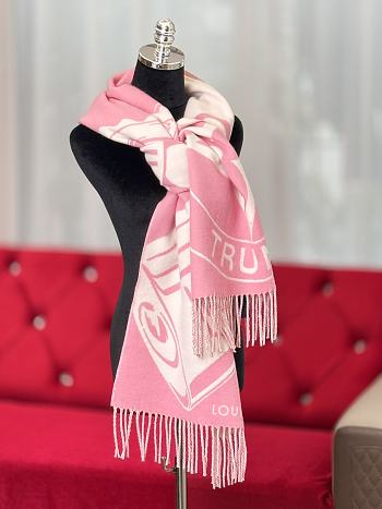 Bagsaaa LV Lock And Keys Scarf Pink - 215 x 45 cm