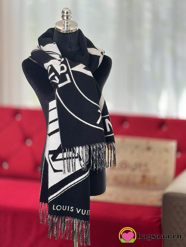 Bagsaaa LV Lock And Keys Scarf Black - 215 x 45 cm - 1