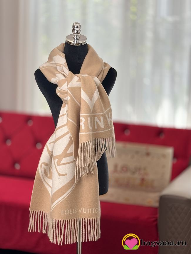 Bagsaaa LV Lock And Keys Scarf Beige - 215 x 45 cm - 1