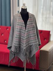 Bagsaaa Burberry check-pattern wool cape gray - 1