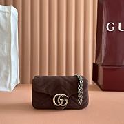 Bagsaaa Gucci GG Marmont mini shoulder bag 841290 dark brown - 17cm - 1