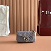 Bagsaaa Gucci GG Marmont mini shoulder bag 841290 gray - 17cm - 1
