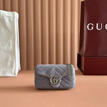 Bagsaaa Gucci GG Marmont mini shoulder bag 841290 gray - 17cm