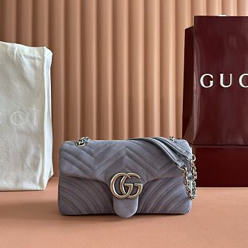 Bagsaaa Gucci GG Marmont medium shoulder bag 837267 gray - 26cm
