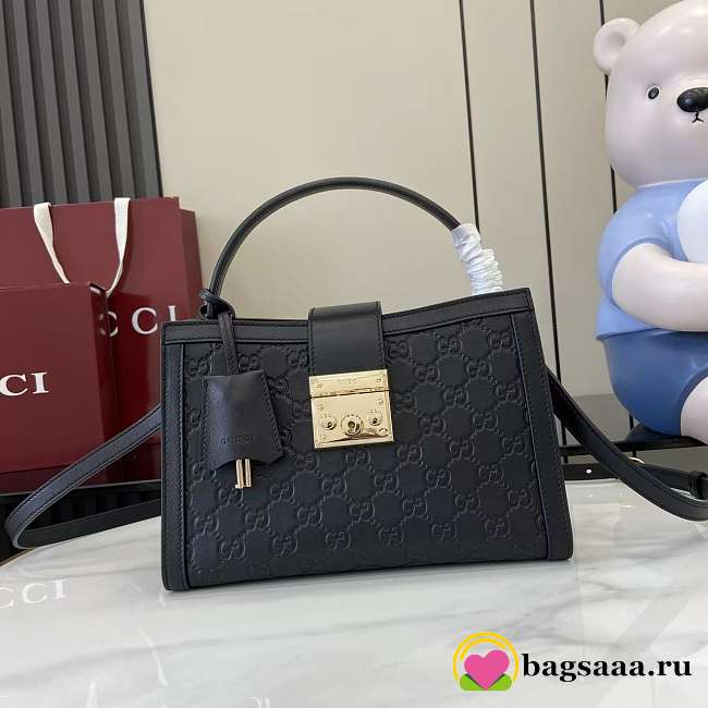 Bagsaaa Gucci Padlock medium top handle bag 838992 black - 25.5cm - 1