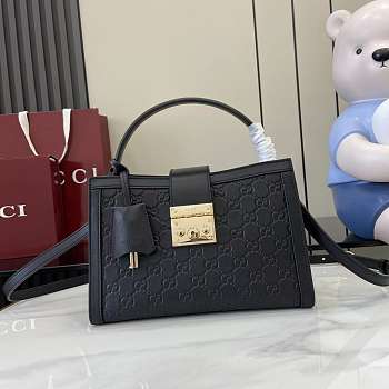 Bagsaaa Gucci Padlock medium top handle bag 838992 black - 25.5cm
