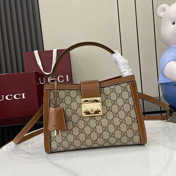 Bagsaaa Gucci Padlock medium top handle bag 838992 brown - 25.5cm