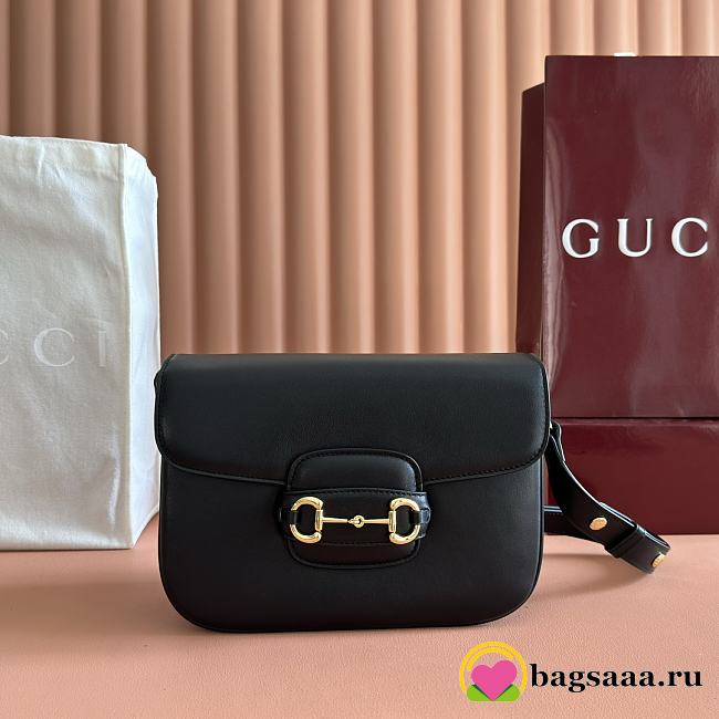 Bagsaaa Gucci Horsebit 1955 Aura small shoulder bag 847063 black - 26cm - 1