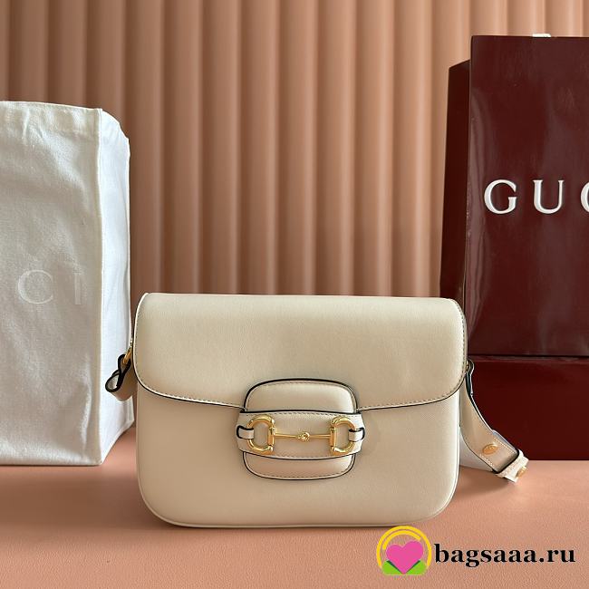 Bagsaaa Gucci Horsebit 1955 Aura small shoulder bag 847063 white - 26cm - 1