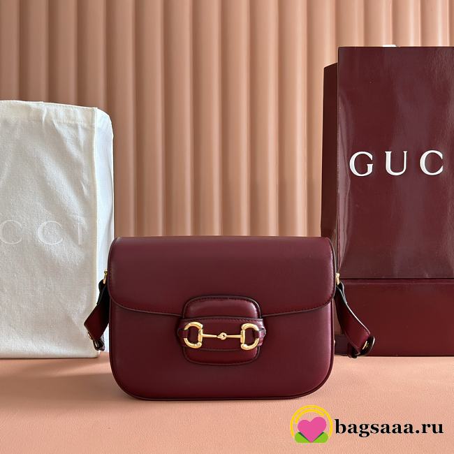 Bagsaaa Gucci Horsebit 1955 Aura small shoulder bag 847063 red - 26cm - 1