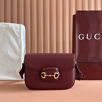 Bagsaaa Gucci Horsebit 1955 Aura small shoulder bag 847063 red - 26cm