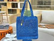 Bagsaaa Chloé Summer Banana tote bag in blue raffia - 37cm - 1