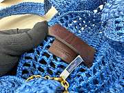 Bagsaaa Chloé Summer Banana tote bag in blue raffia - 37cm - 4