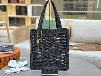 Bagsaaa Chloé Summer Banana tote bag in black raffia - 37cm
