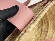 Bagsaaa Chloé Sense Medium Basket Bag in raffia with pink calf leather straps - 45cm - 4
