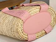 Bagsaaa Chloé Sense Medium Basket Bag in raffia with pink calf leather straps - 45cm - 2