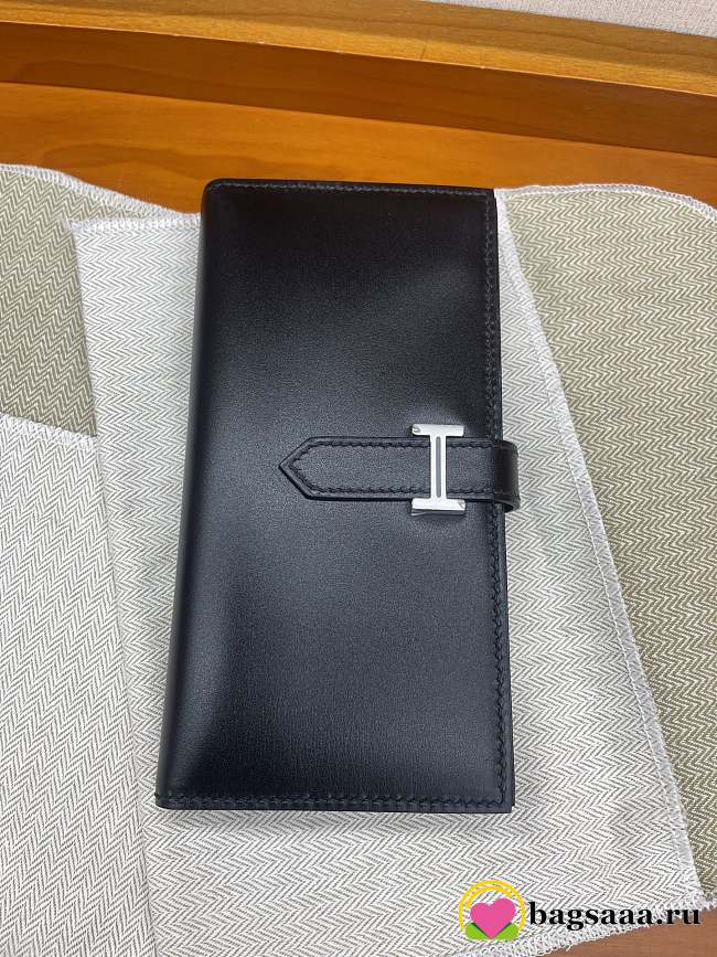 Bagsaaa Hermes Bearn monochrome wallet black & Silver - 17.5cm - 1
