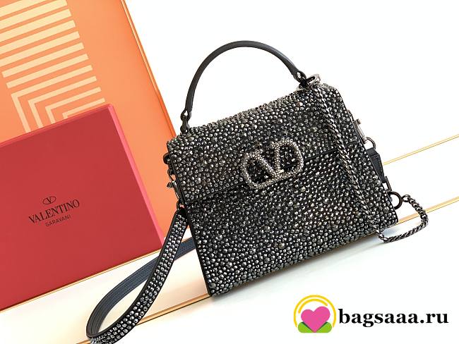 Bagsaaa Valentino Garavani VSLING mini handbag with sparkling embroidery - 19cm - 1