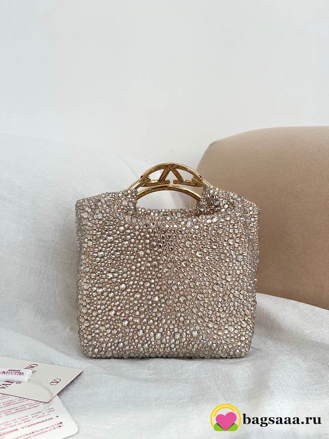 Bagsaaa Valentino Garavani Carry Secrets small bucket bag with gradient-effect rhinestone - 15cm - 1