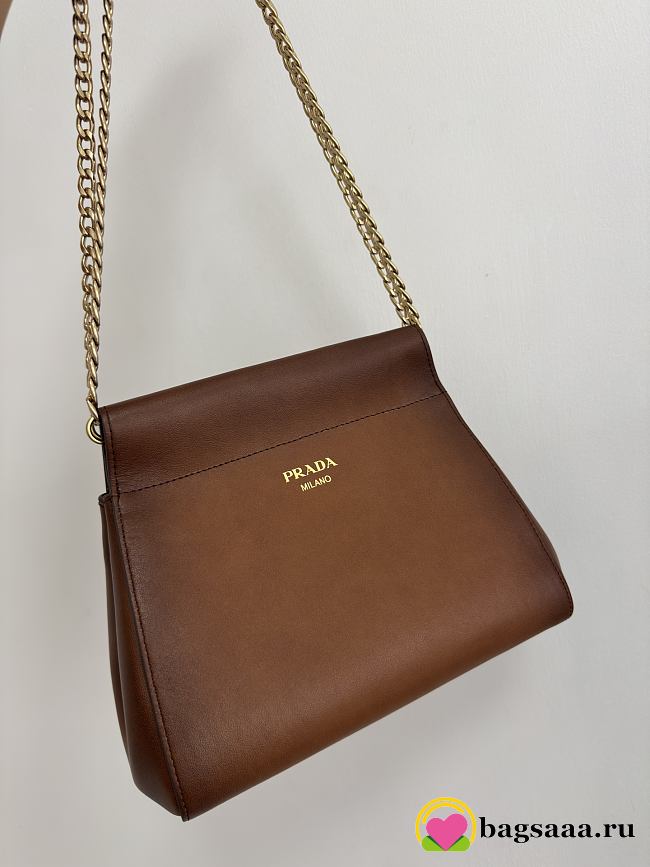 Bagsaaa Prada Enchaîné mini leather bag 1BC263 brown - 22cm - 1