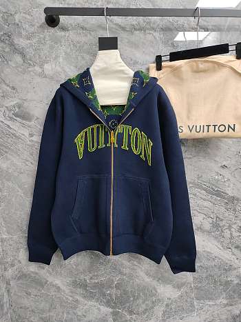 Bagsaaa Louis Vuitton Monogram Double Face Reversible Hoodie in navy blue